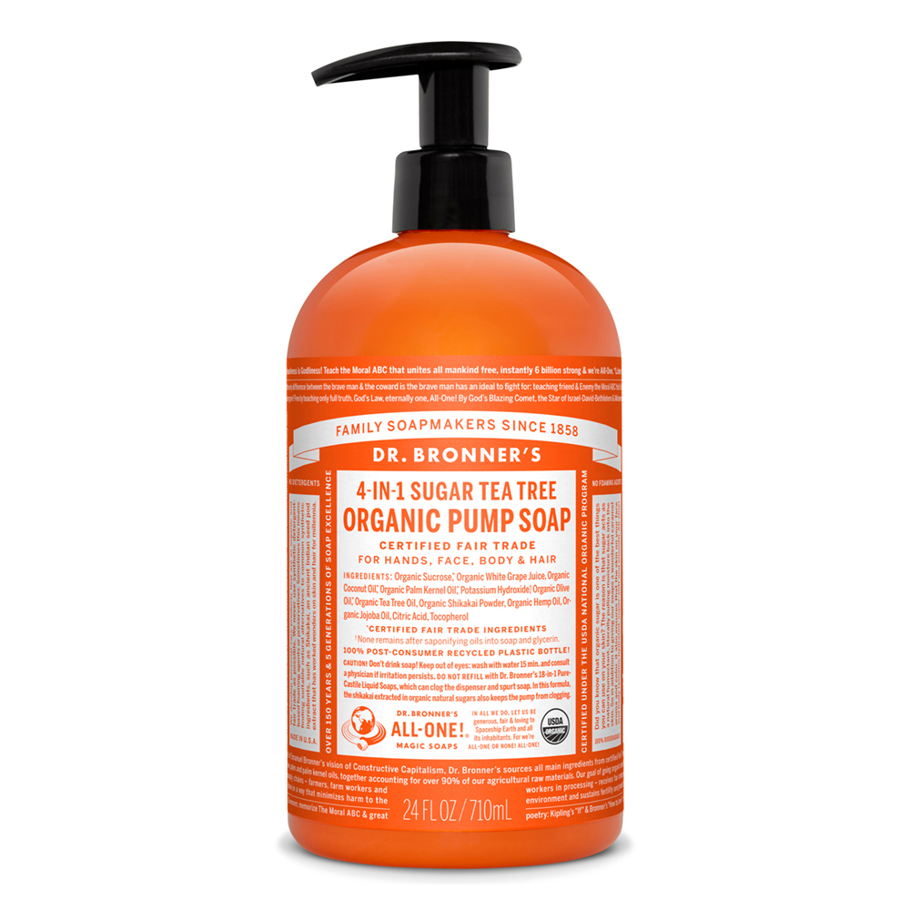 닥터브로너스, 유기농 4-in-1 펌프 슈가솝 대용량, 24 oz (710 ml)