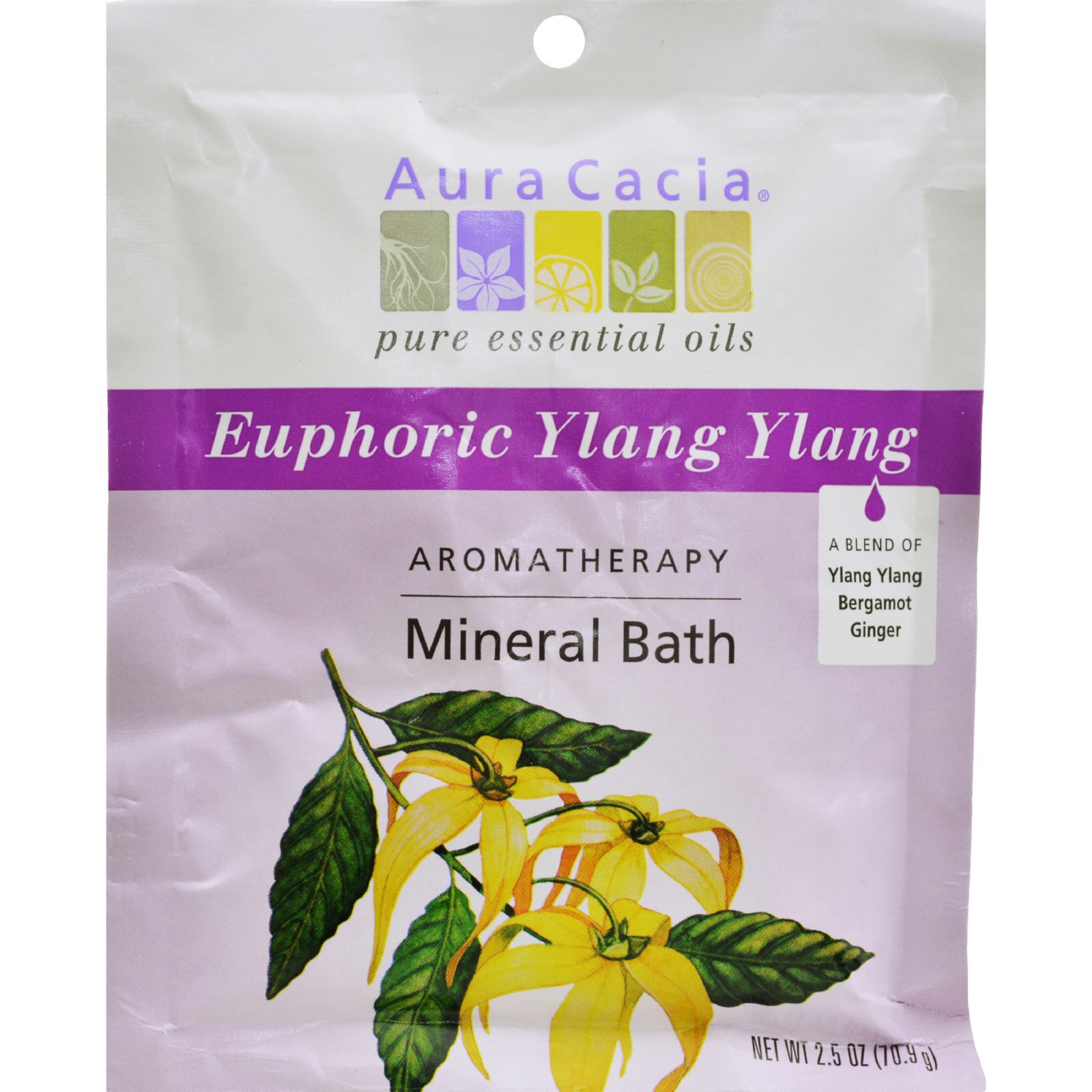 아우라카시아, 미네랄 배쓰 Euphoric Ylang Ylang, 2.5 oz (70.9 g)