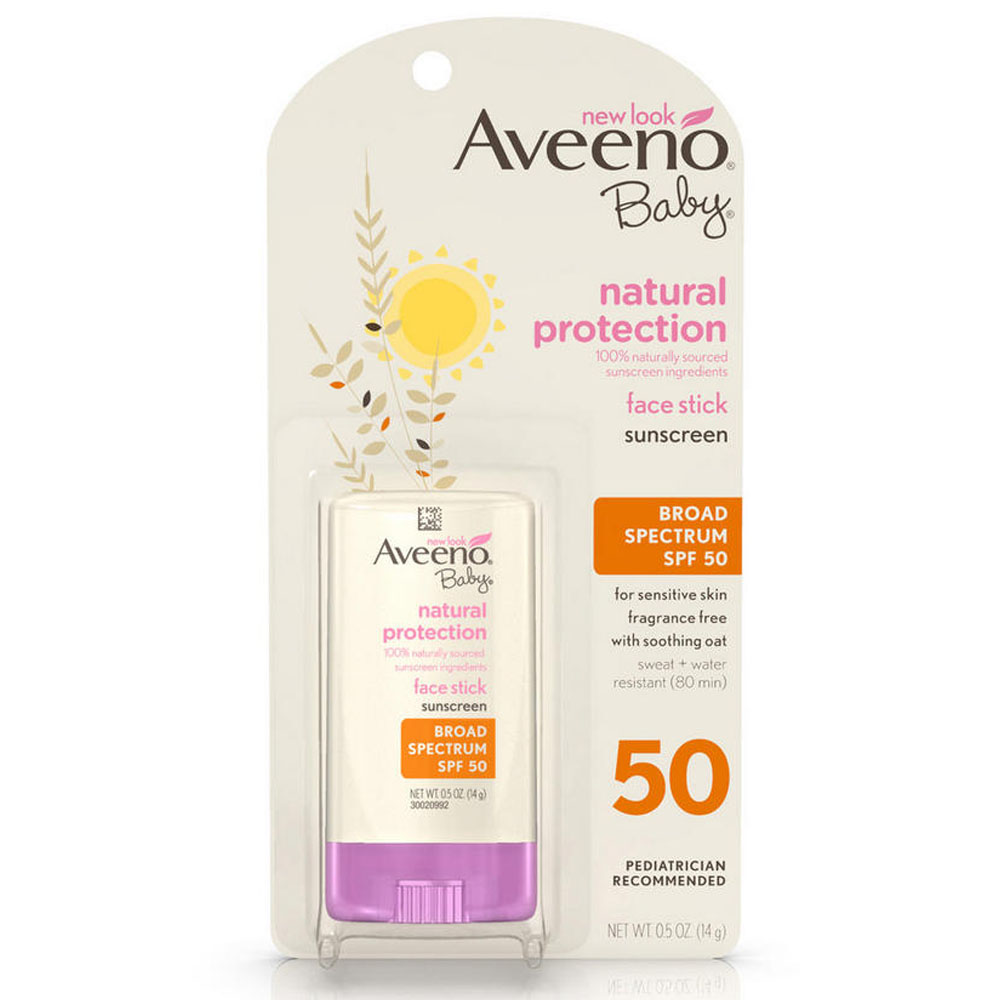 아비노, 베이비 내추럴 프로텍션 선 블럭 스틱 페이스 SPF 50+, 14 g