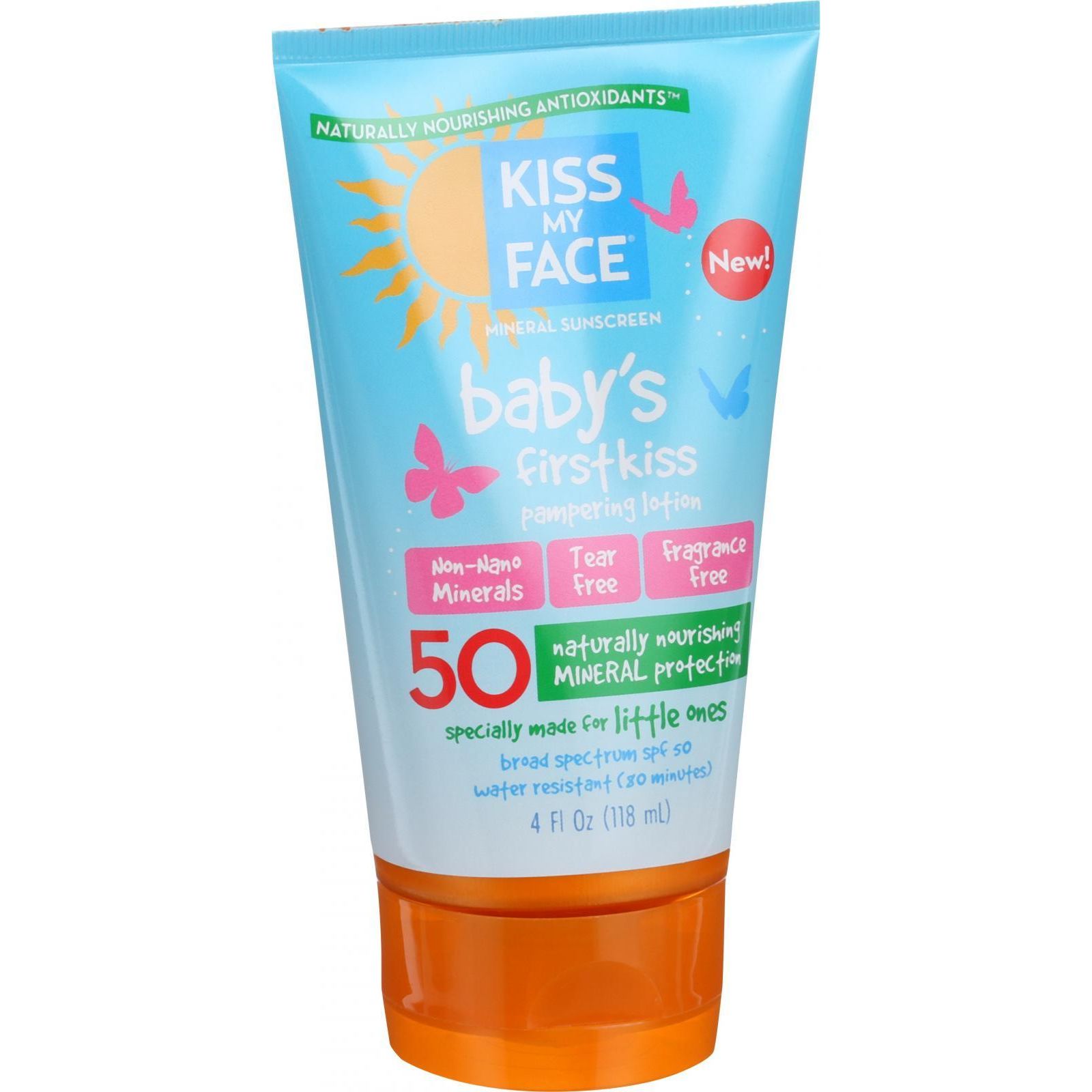 키스 마이 페이스, Baby\'s First Kiss SPF50 로션, 4 fl oz (118 ml)