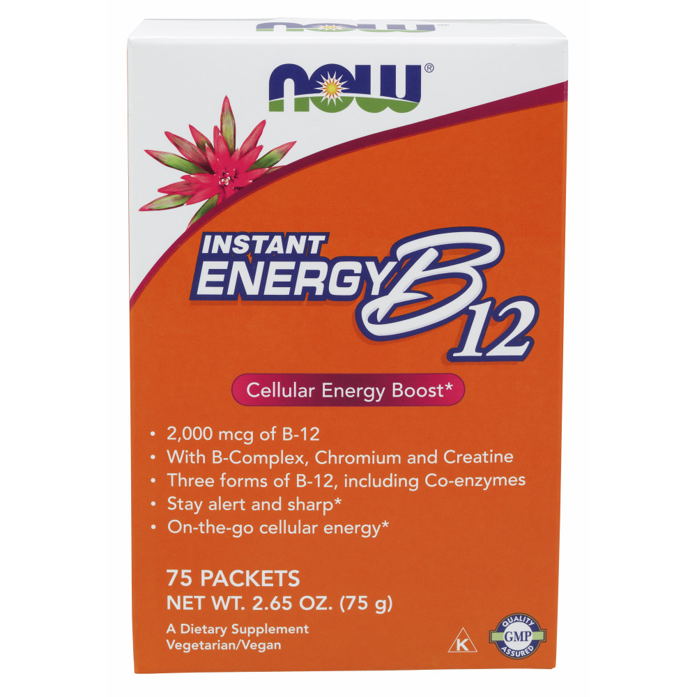 나우 Now, Instant Energy B12 2000 mcg, 75 Packets