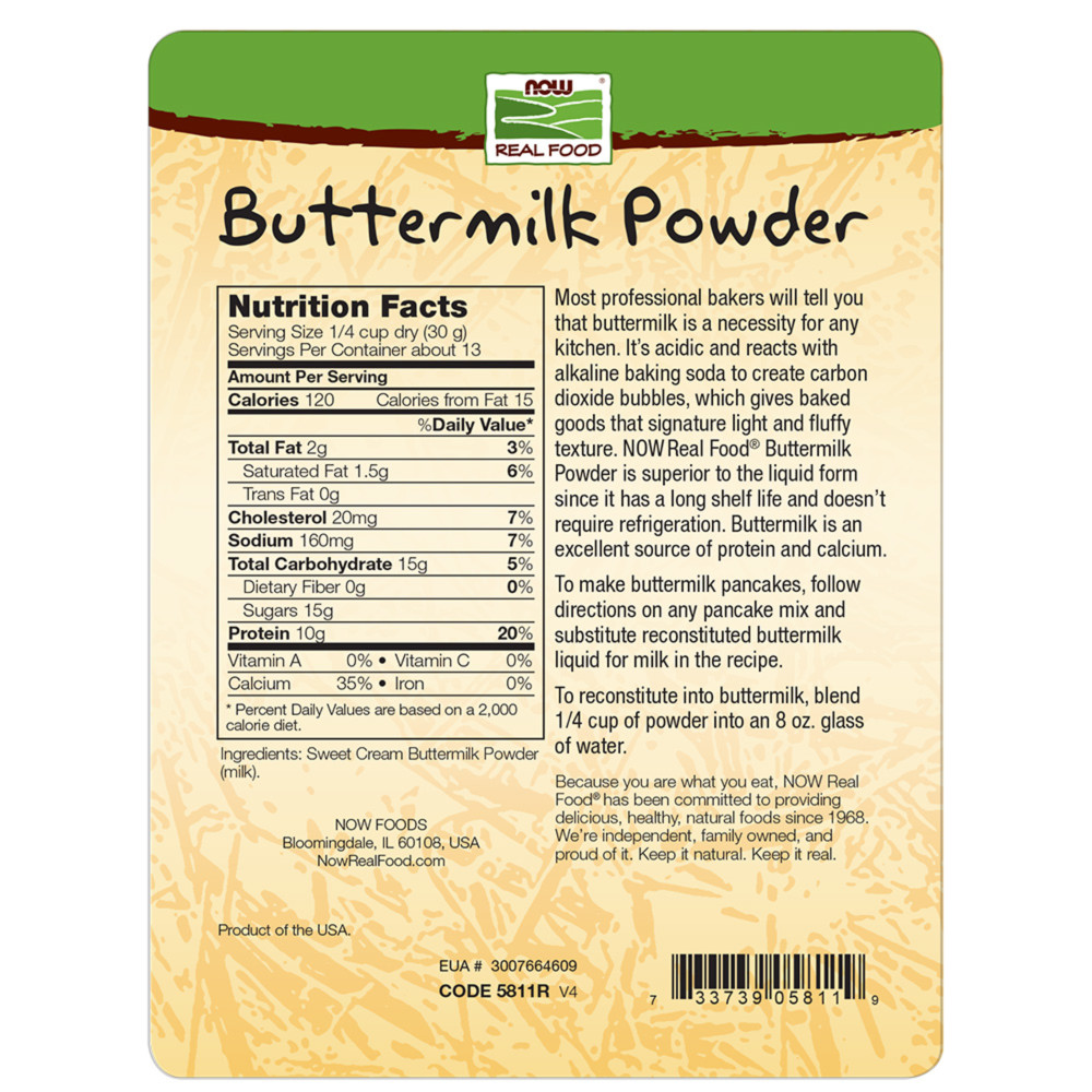  나우 Now, Buttermilk 파우더, 14 oz (397 g)